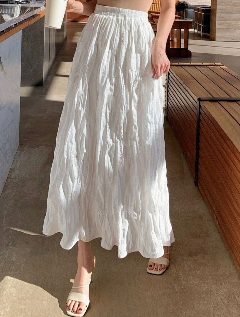 Elastic waist flare skirt discount
