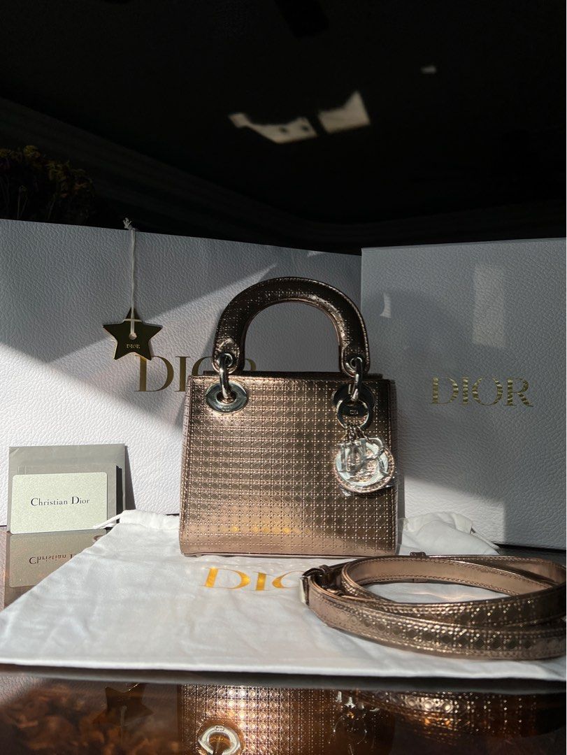 Dior Mini Lady Dior In Metallic Rose Gold Shw (Limited Edition), Luxury,  Bags & Wallets On Carousell