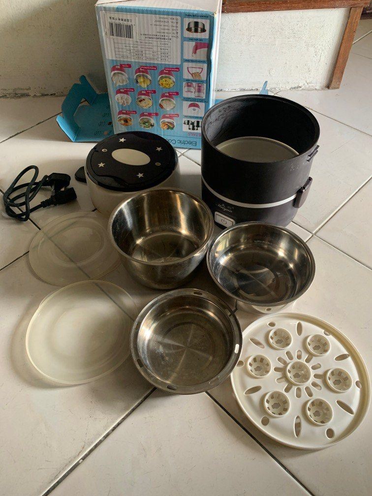 Electric Cooking Lunch Box Brown, TV & Home Appliances, Kitchen