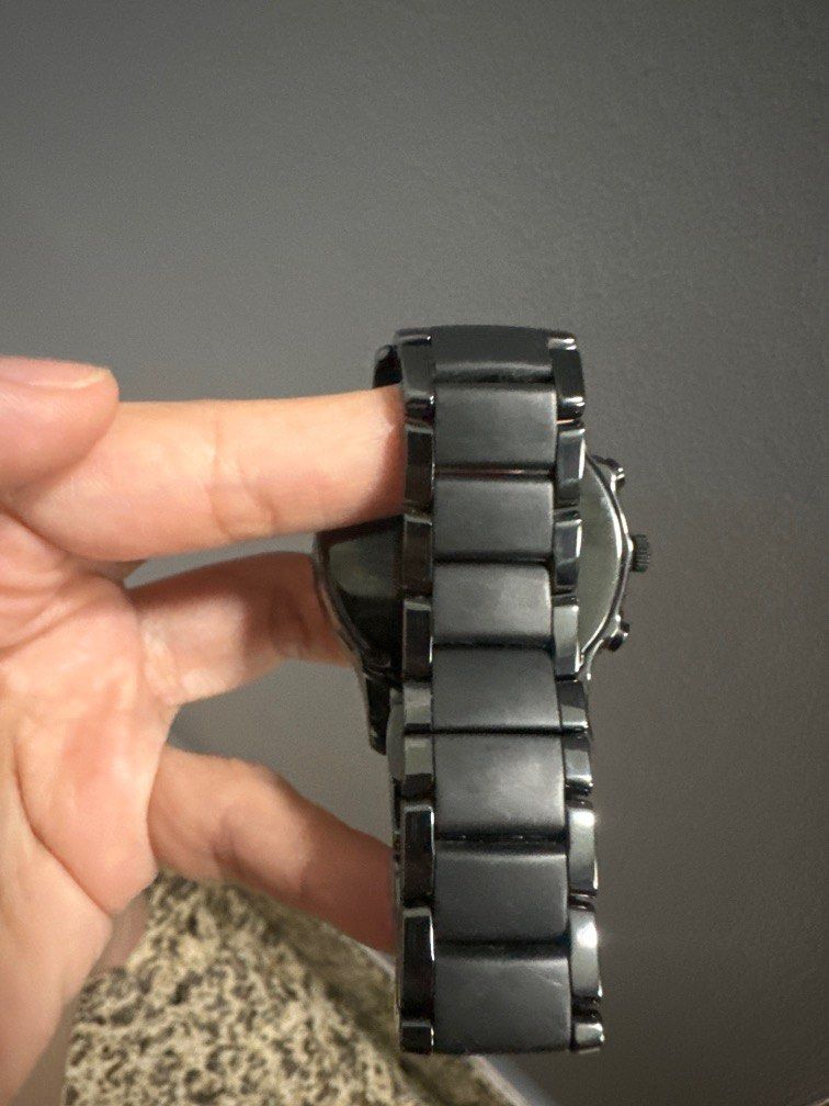 Emporio Armani AR1452 Men's Black Ceramica Chronograph Bracelet Watch ...