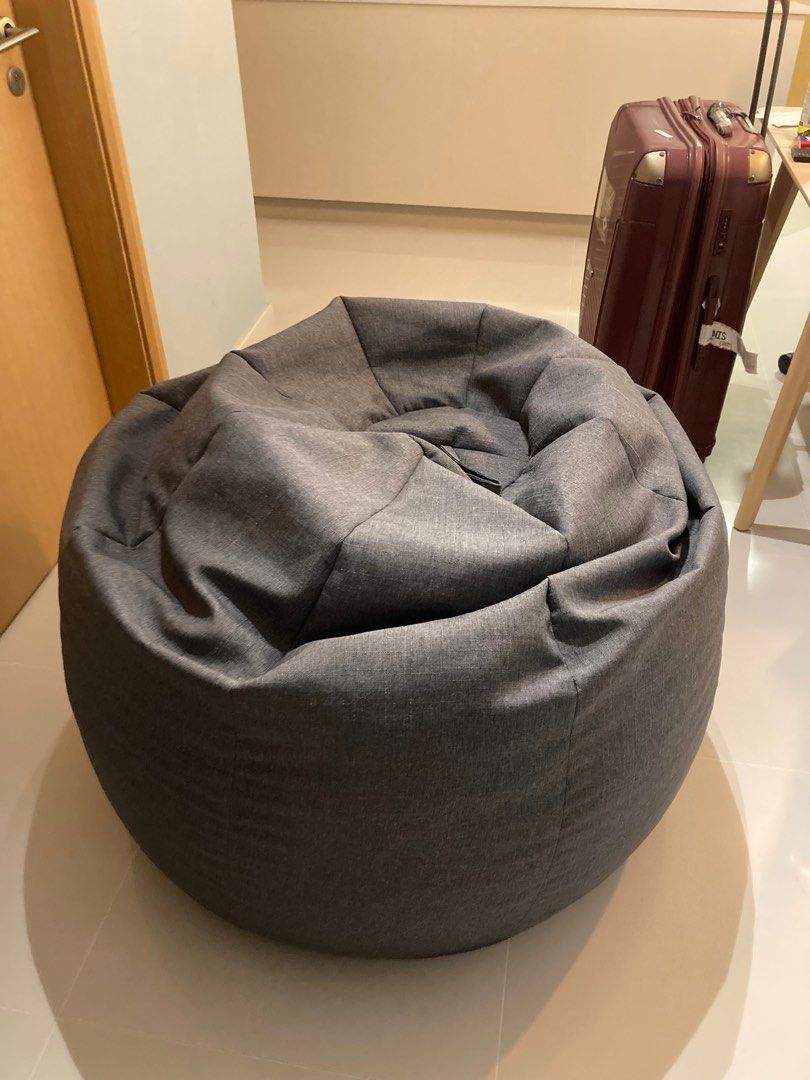 Extra large grey bean bag, Furniture & Home Living, Furniture, Sofas on
