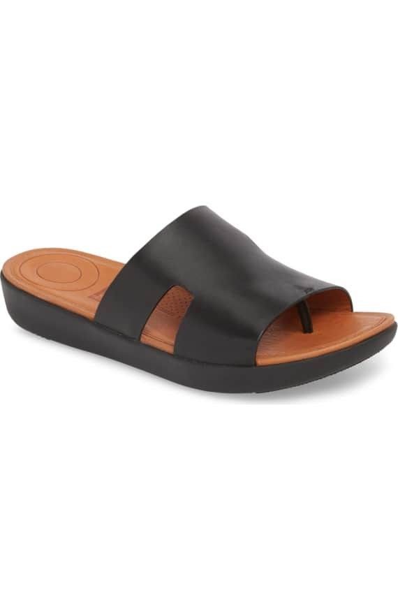 Fitflop H bar full leather slides in black Women s Fashion