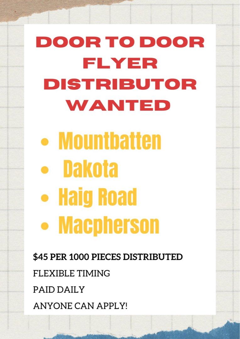 Flyer distributor, Jobs, Warehouse & Logistics on Carousell