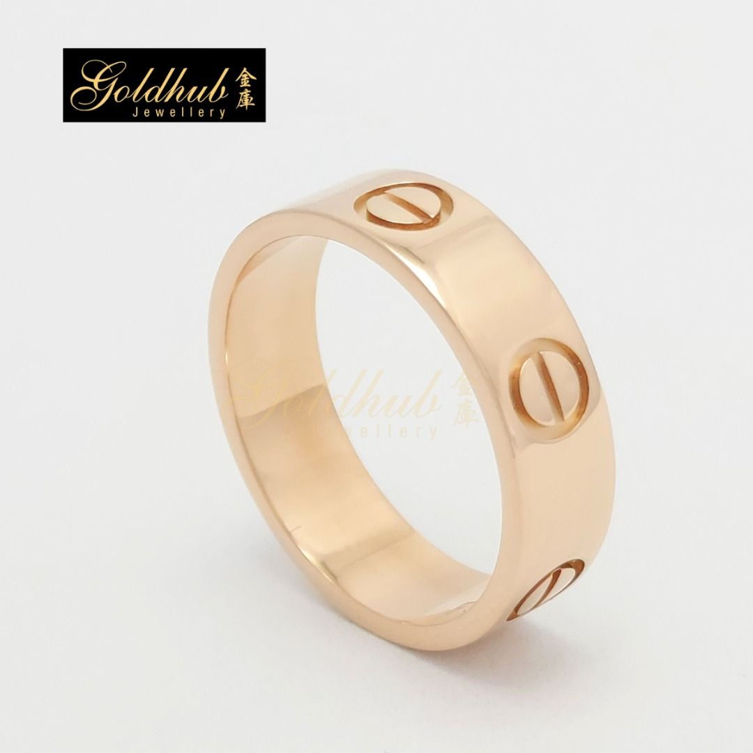 RELOCATION SALES Full Set EU Size 53 18k Pre loved Cartier Love Ring in Rose Gold Certificate and Box GR00445