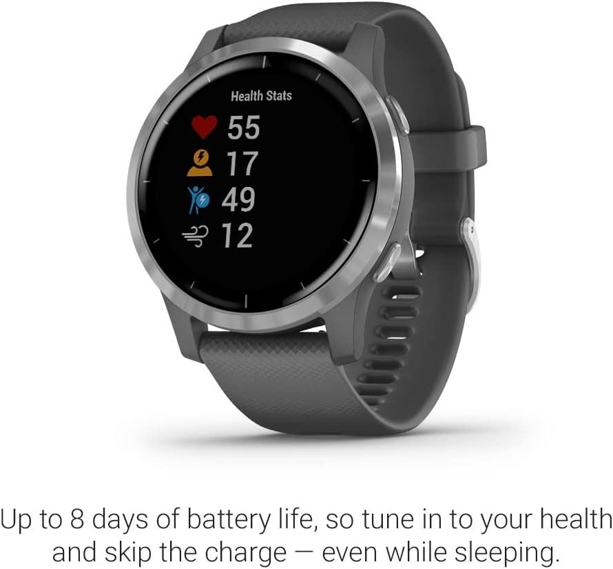 Garmin Vivoactive 4 Smartwatch 45mm Silver with Gray Band