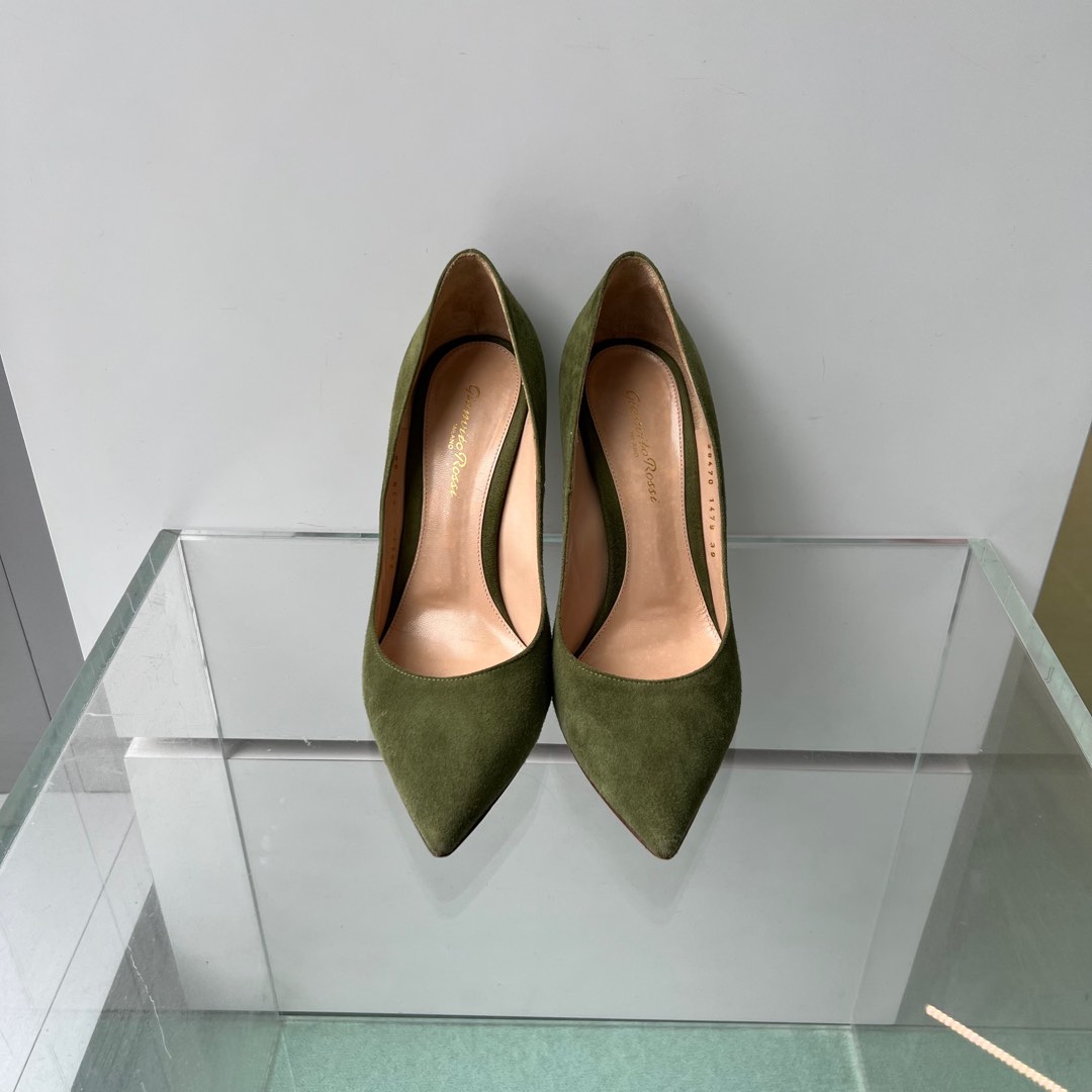 Gianvito Rossi Pumps Suede Green Women s Fashion Footwear Heels