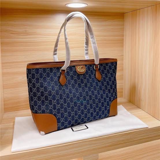 🆕 GUCCI Ophidia GG Jacquard Denim Large Tote (Complete Inclusion With COA)