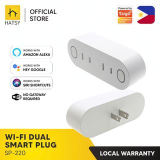 HATSY - Dual Wi-FI Smart Plug - AC100-240V, 15 Ampere, Up to 3600 Watts with with Energy Monitoring Works with Amazon Alexa, Google Home and Siri