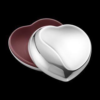 Hearts of Georg Jensen Bonbonniere, Hibiscus Red (small) - Heart Box stainless steel brand new