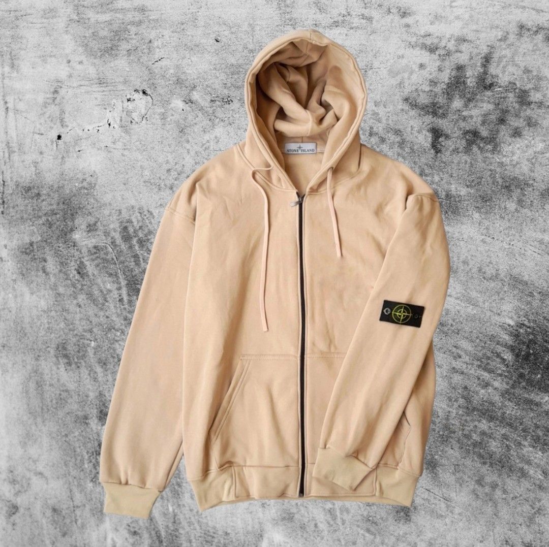 Stone Island Jacket Cream Stone Island Canvas Weave Cotton Field