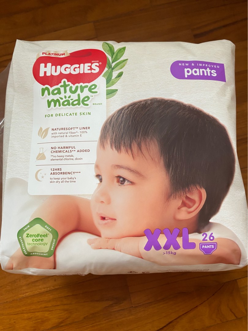 Huggies Platinum Naturemade Pants XXL, Babies & Kids, Bathing ...