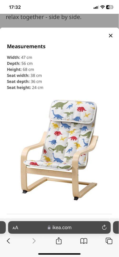 IKEA kids poang armchair children chair Furniture Home Living