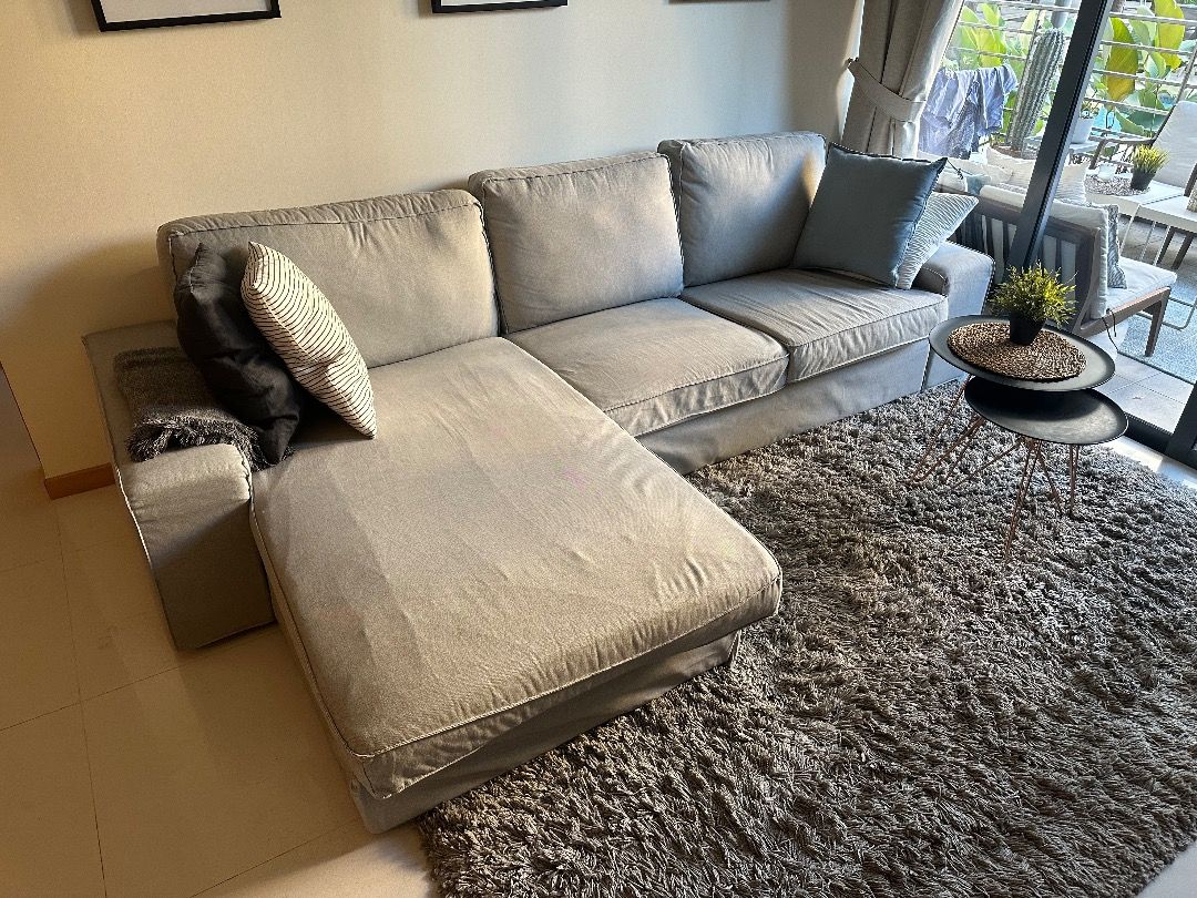 Ikea Kivik 3Seat Sofa with Chaise Lounge, Furniture & Home Living