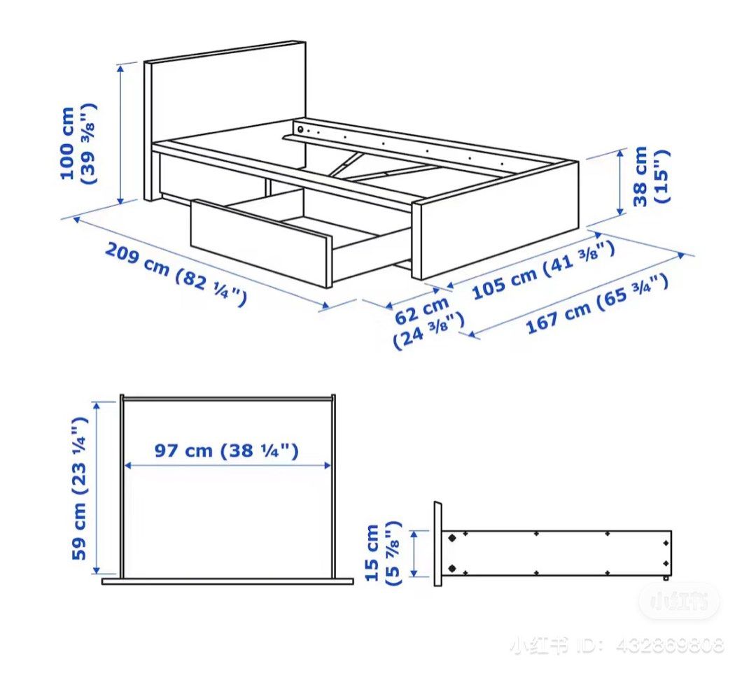IKEA MALM Bed Frame, Furniture & Home Living, Furniture, Bed Frames