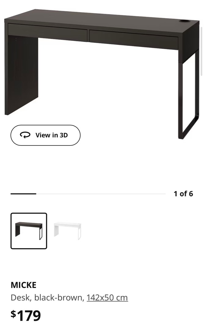 Ikea Micke desk 140x50cm, Furniture & Home Living, Furniture, Tables