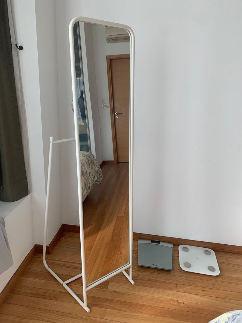 IKEA standing mirror white, Furniture & Home Living, Home Decor, Mirrors on Carousell