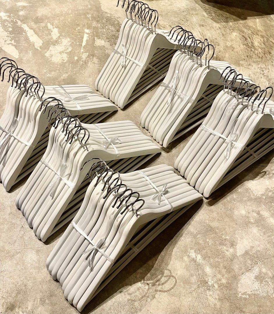 IKEA White Wooden Clothes Hanger (Not BUMERANG ), Furniture & Home