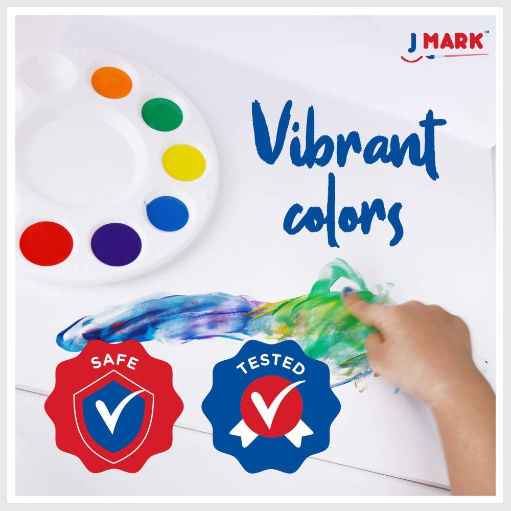 J MARK Washable Finger Paint Set for Toddlers – Set Includes 50