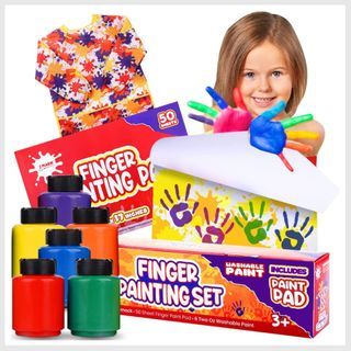 Colorations Kids Fluorescent Neon Finger Paint - Set of 5 Colors, Finger Paint, Kids Bold Paint, Paint Jars, Hands on Sensory Experience