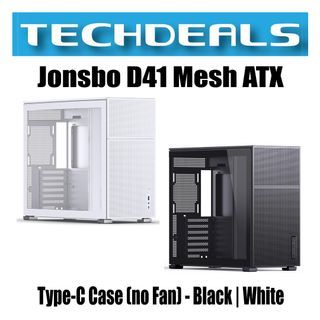 Jonsbo D41 Mesh ATX Type-C Case (no Fan) - Black | White