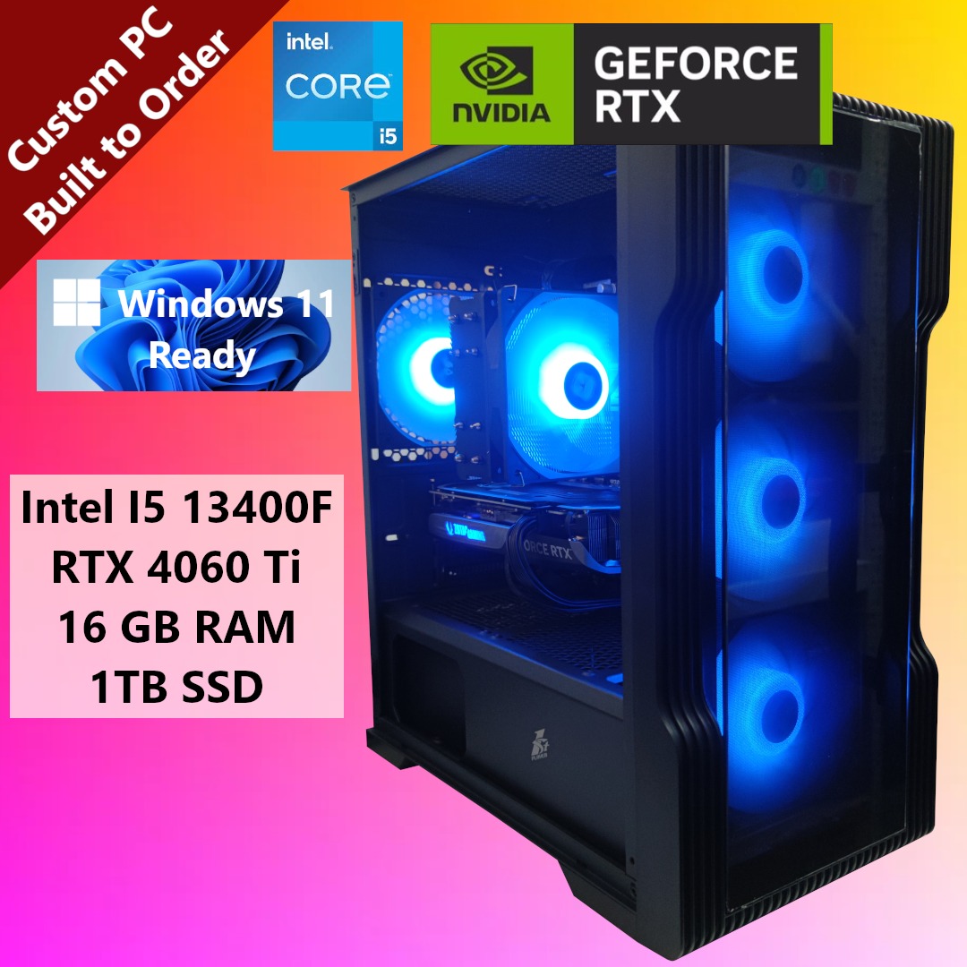 LATEST RTX 4060 Ti 8GB Intel Core I5 13400F Budget Gaming Computer PC