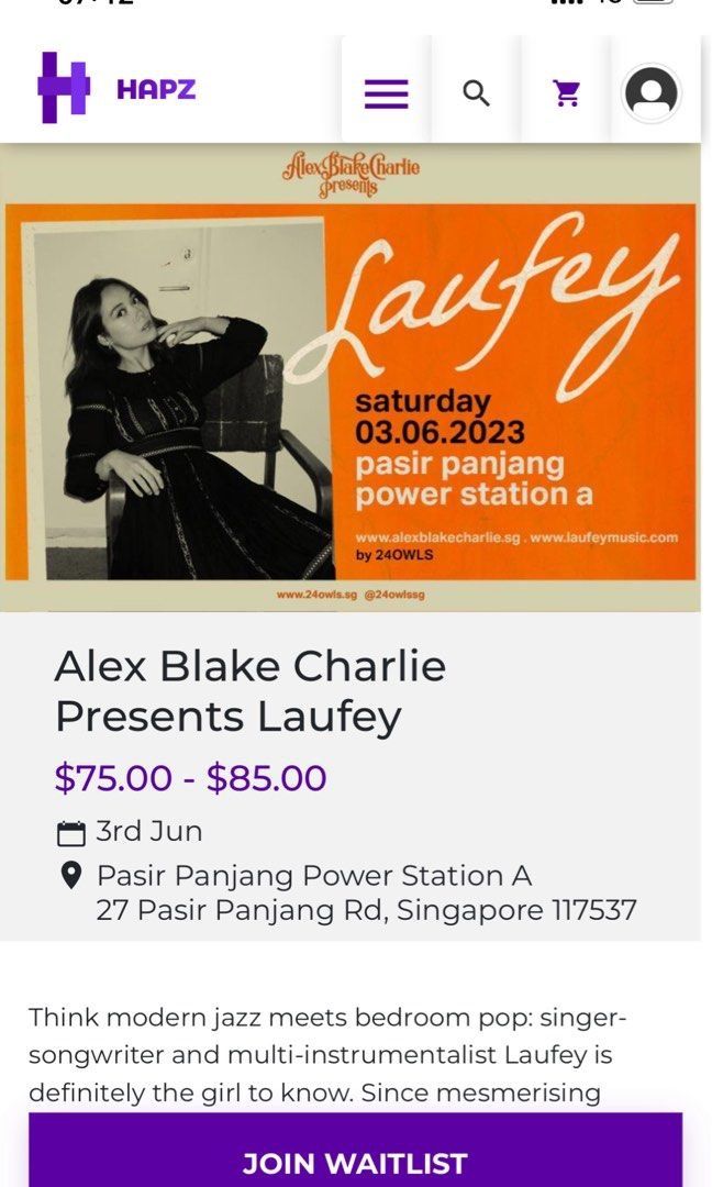 LAUFEY TICKETS SINGAPORE, Tickets & Vouchers, Event Tickets on Carousell