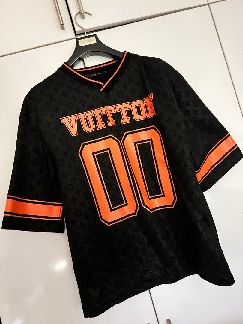 Louis Vuitton, Shirts, Louis Vuitton Orange Football Jersey Monogram Shirt