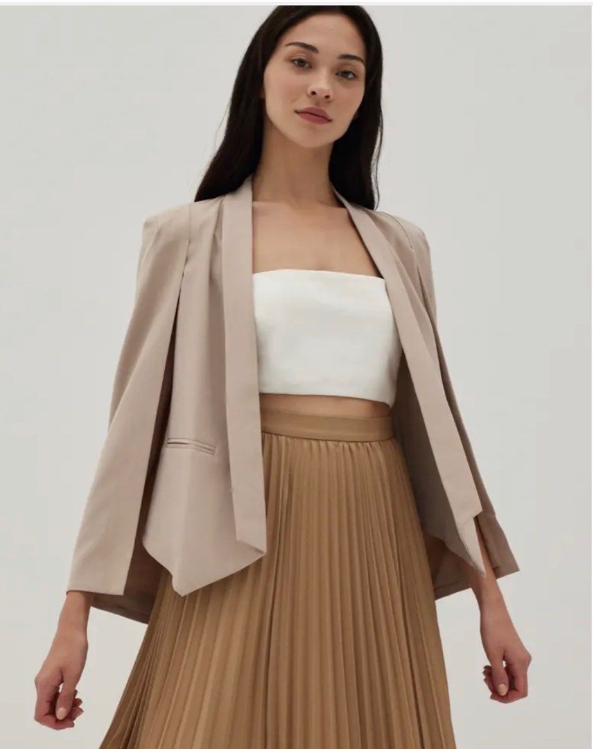 Tan cape blazer hot sale