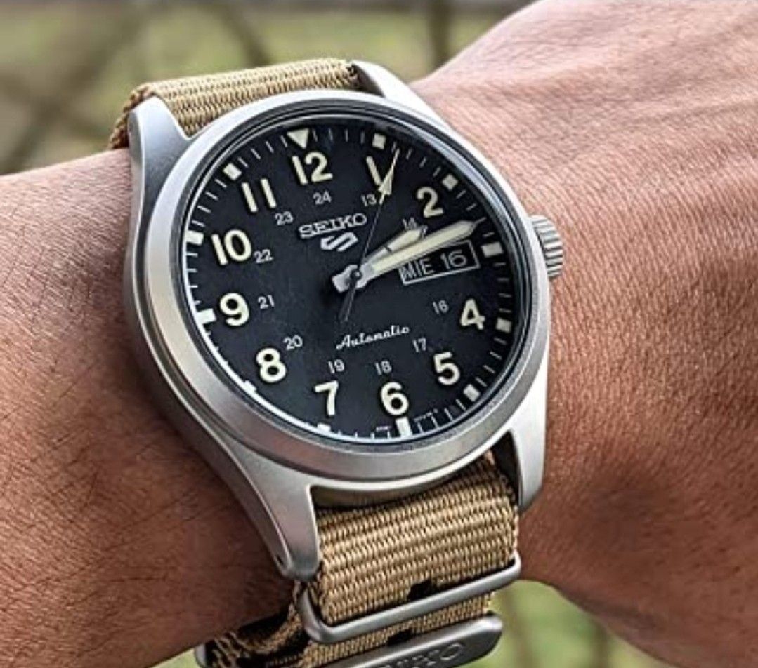 Lowest Price Seiko 5 Sports Field SRPG35 Men s Unisex Automatic Black Dial Nylon Strap Watch srpg35 Srpg35k srpg35k1 Birthday gift birthday seiko