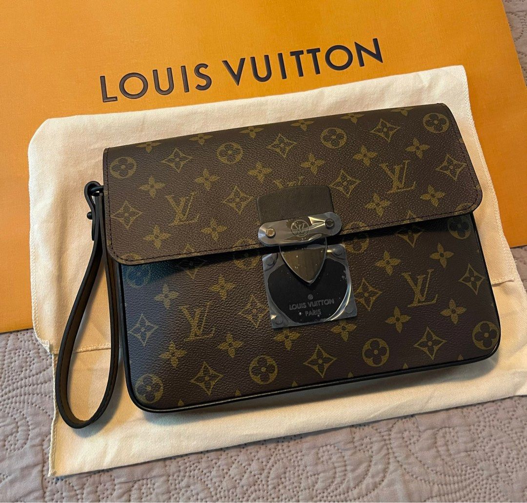 Louis Vuitton A4 Pouch Monogram Brown in Coated Canvas with Orange Black -  US