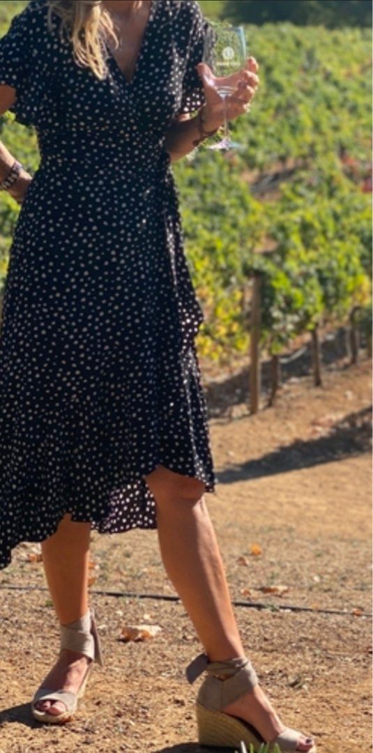 Max Studio Polka Dots Wrap Dress Women s Fashion Dresses Sets Dresses on Carousell