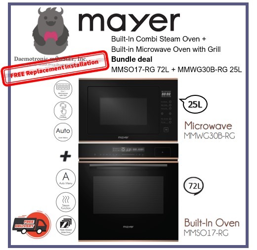 Mayer Built In Steam Oven Oven Built in Microwave BUNDLE DEAL