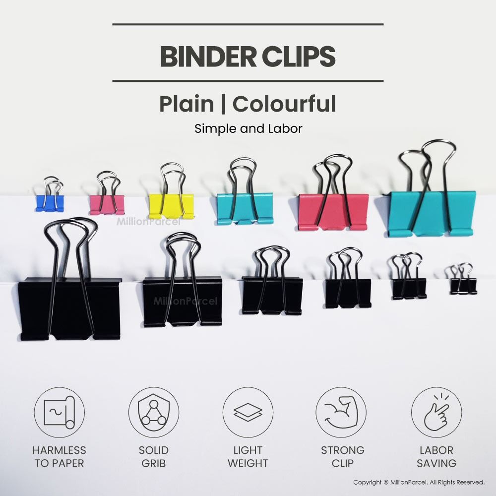 Metal Binder Clips | Color long Tail Clip | Size 15/19/25/32/41/50mm ...