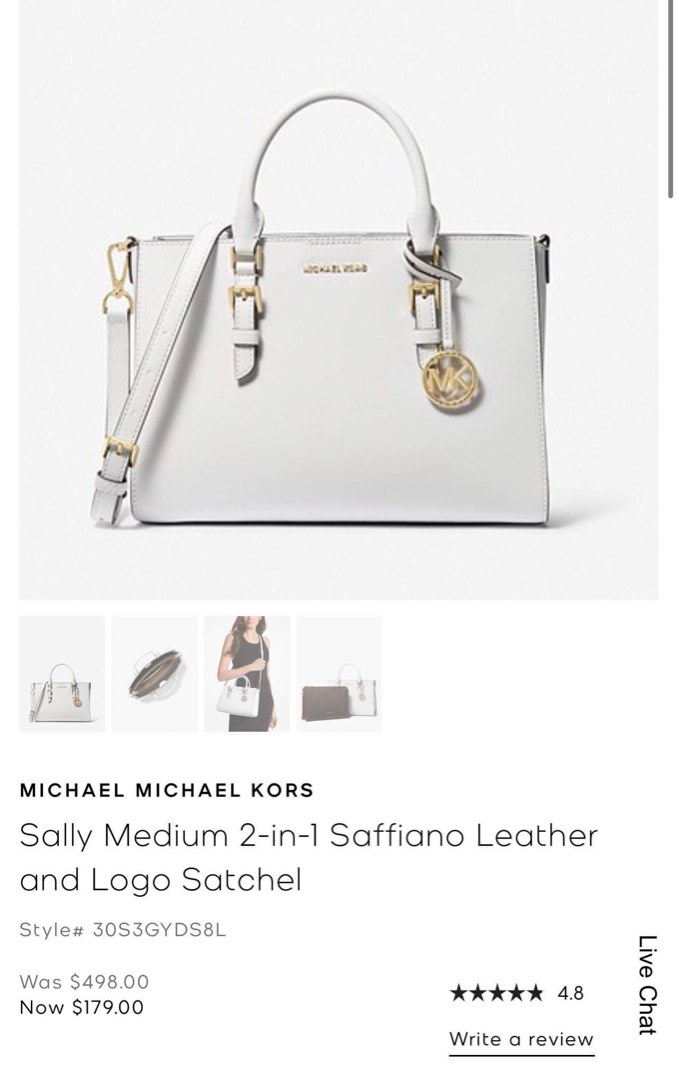 Sally Medium 2-in-1 Saffiano Leather and Logo Satchel