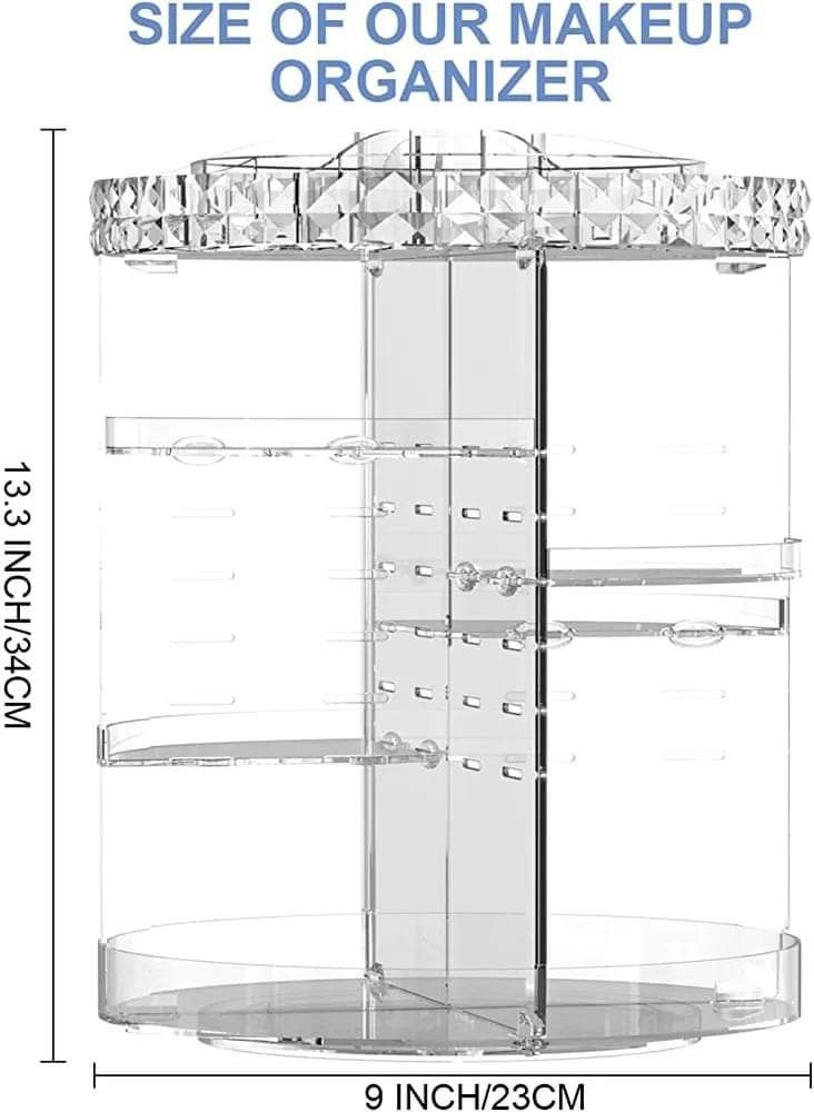 MISERWE Makeup Organizer 360 Degree Rotating 7 Adjustable Layers Large  Capacity Cosmetic Organizer Transparent Make Up Organizers and Storage