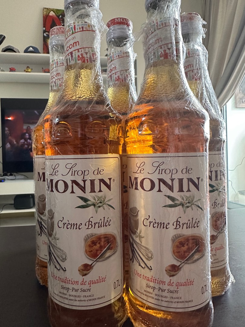 Monin creme brulee syrup 700ml, Food & Drinks, Beverages on Carousell