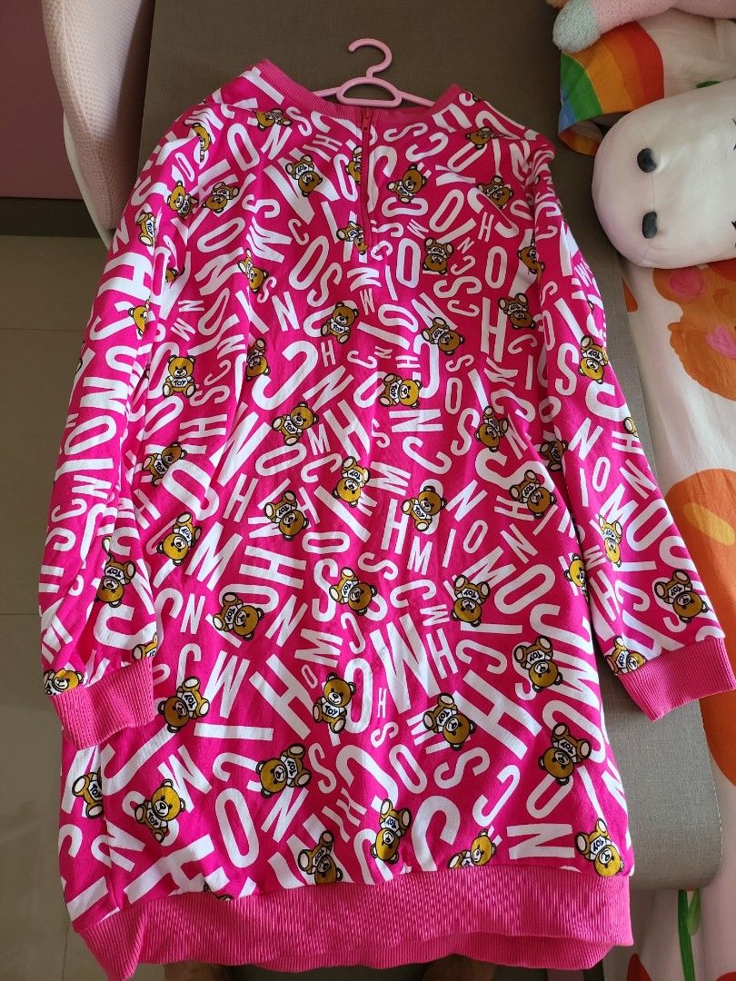 Moschino Underwear Bear Pink Long Sleeve dress