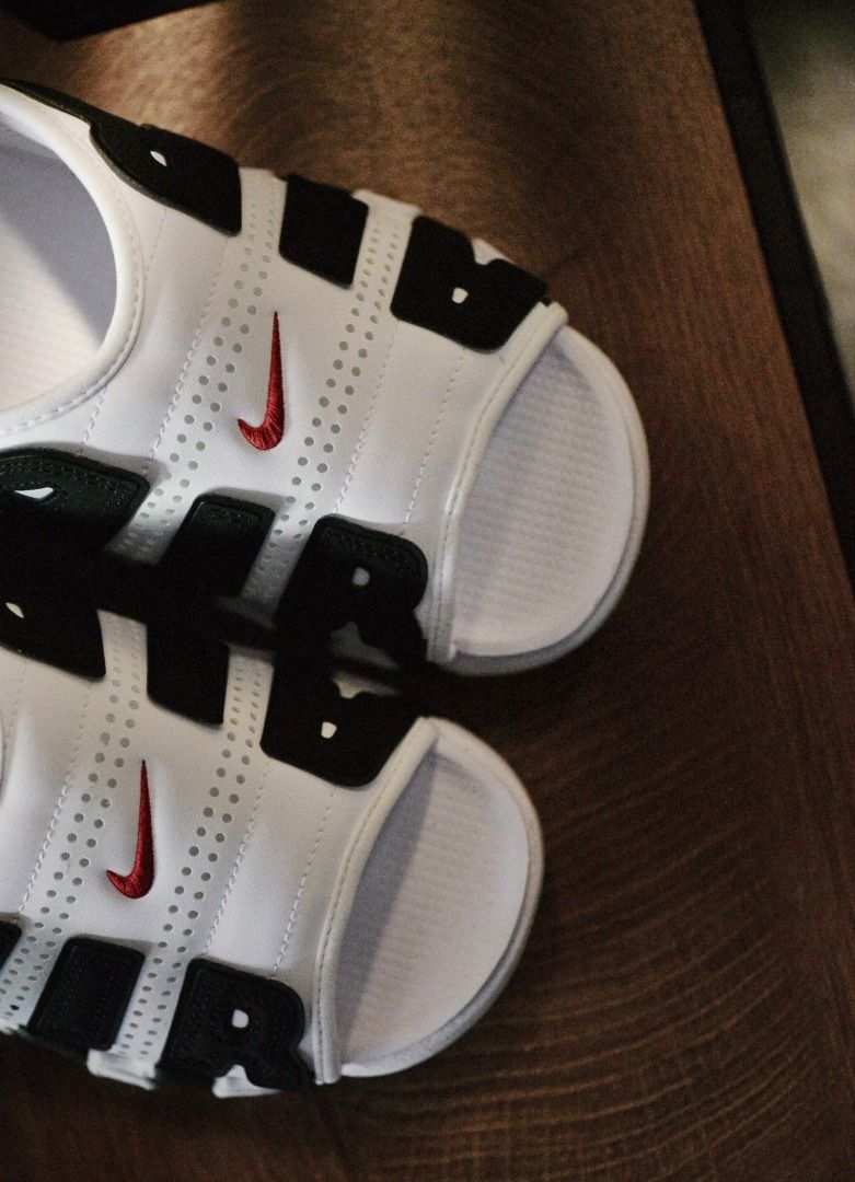 Nike Air More Uptempo Slide大Air拖鞋防滑耐磨運動拖鞋男女同款白黑