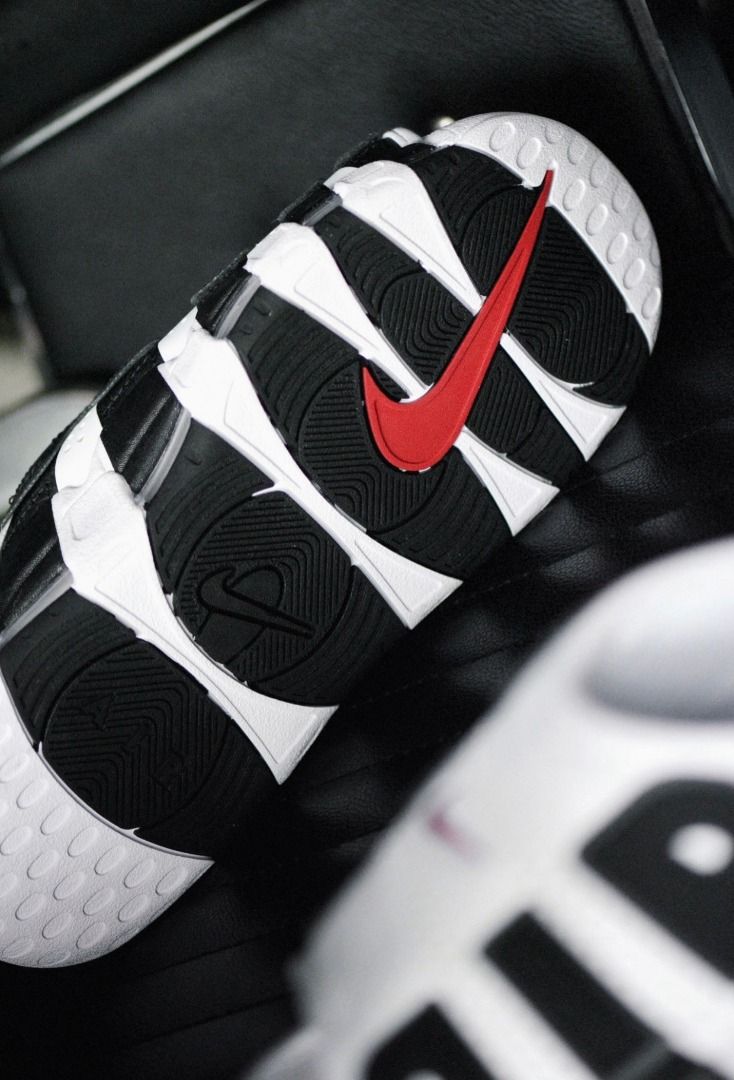 Nike Air More Uptempo Slide大Air拖鞋防滑耐磨運動拖鞋男女同款白黑