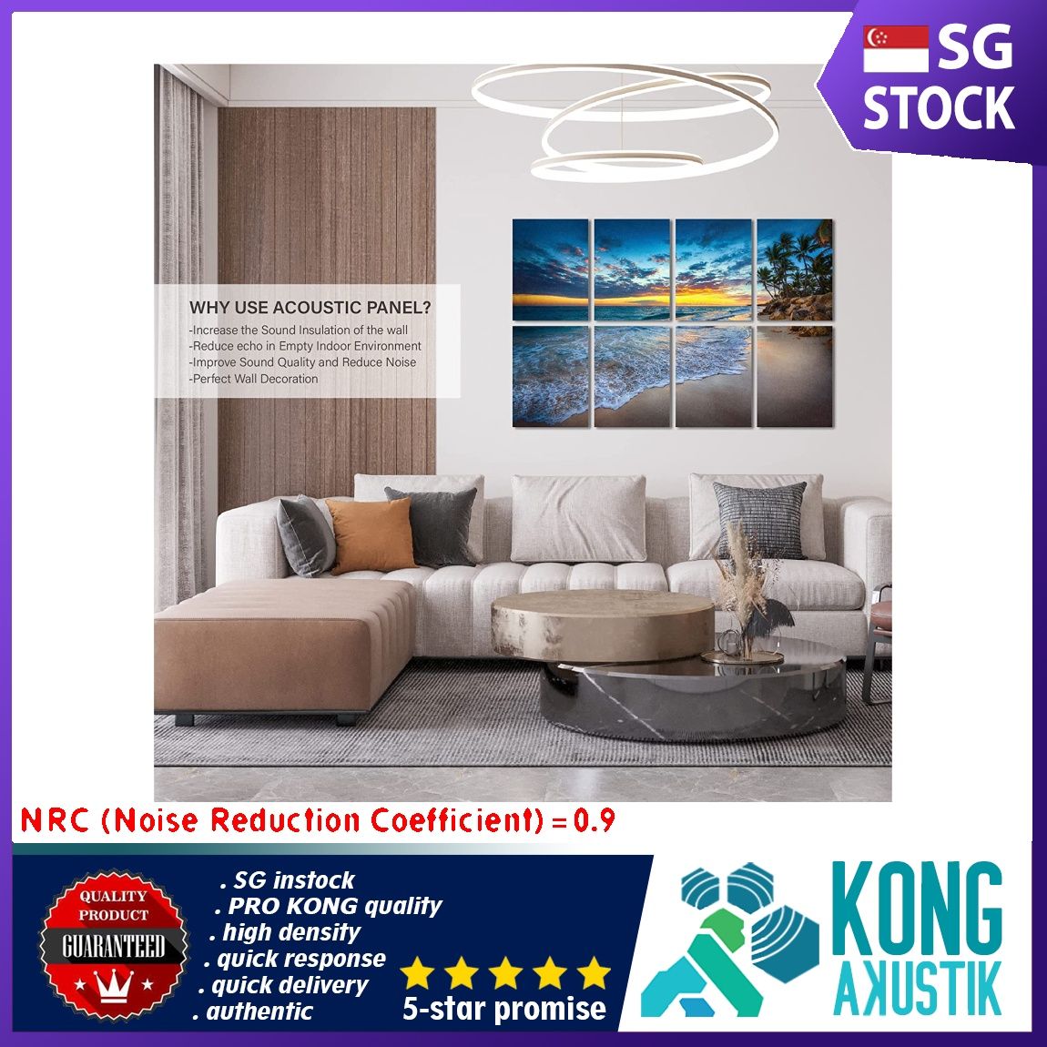 Olanglab Acoustic Panels, 8 Pack 48''x32'' Acoustical Soundproof Wall Panels,Decorative Sound