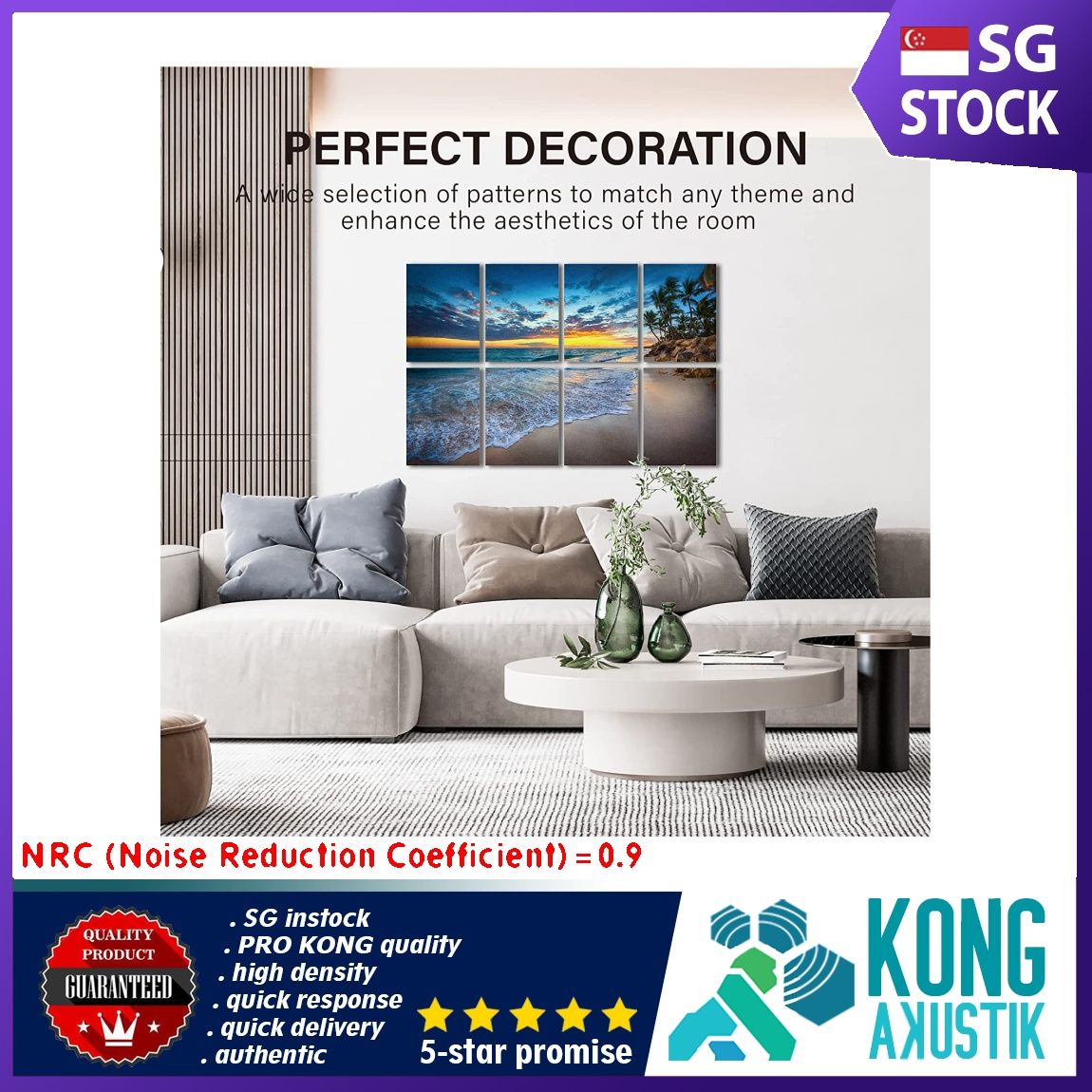 Olanglab Acoustic Panels, 8 Pack 48''x32'' Acoustical Soundproof Wall Panels,Decorative Sound