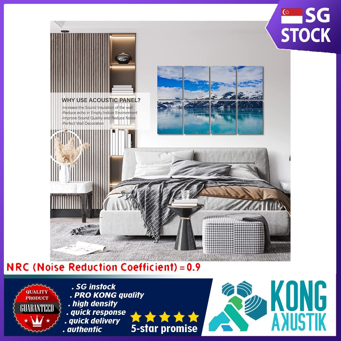 Olanglab Acoustic Panels, 8 Pack 48''x32'' Acoustical Soundproof Wall Panels,Decorative Sound