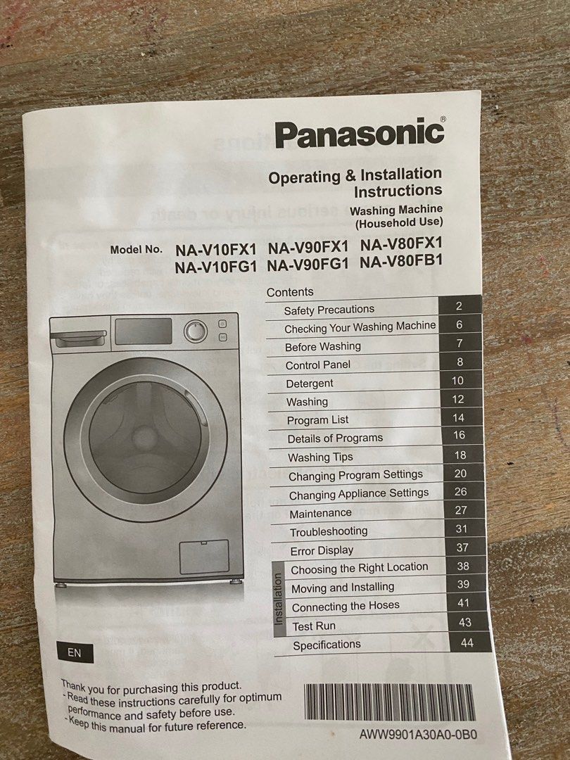 Panasonic Front Load Washing Machine (9KG), TV & Home Appliances