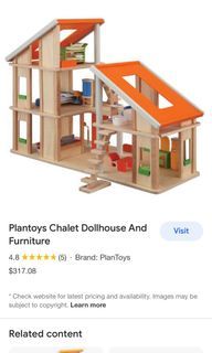 Plan toys doll house and full furniture set