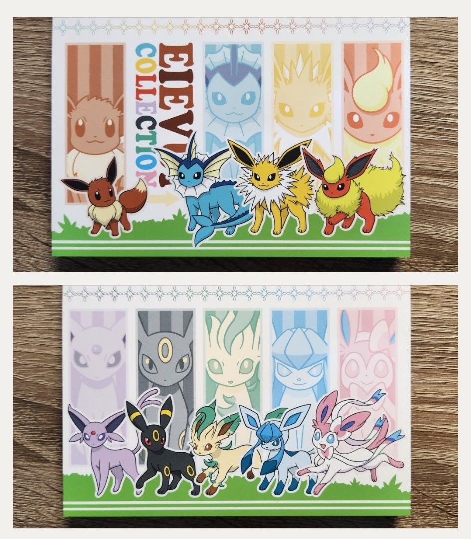 Pokemon Center 限定特典 合併明信片 - Eievui Collection（伊貝＆水伊貝＆雷伊貝＆火伊貝＆太陽伊貝＆月伊貝＆葉 ...