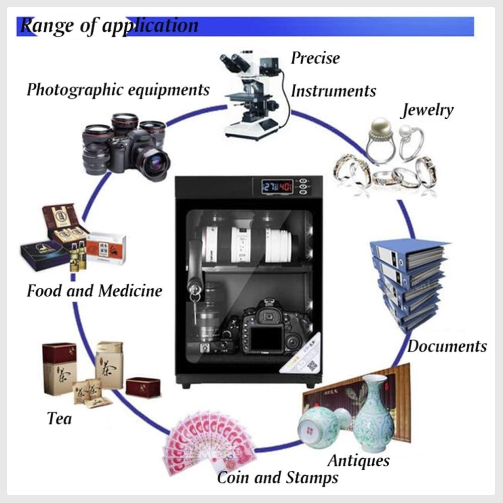 PreAsion 100L 5 Layers Electronic Dry Cabinet Camera Storage Cabinet ...