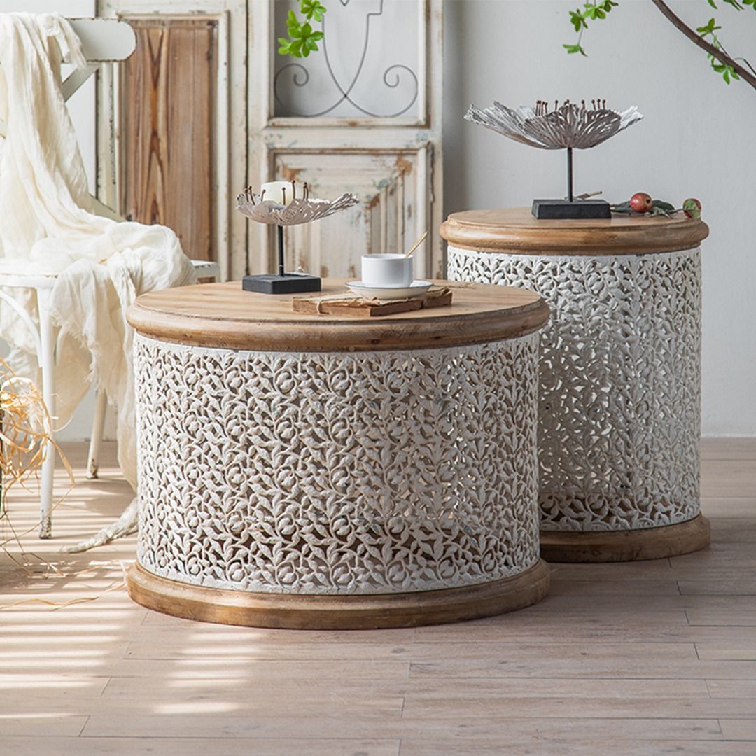 Metal drum outlet coffee table