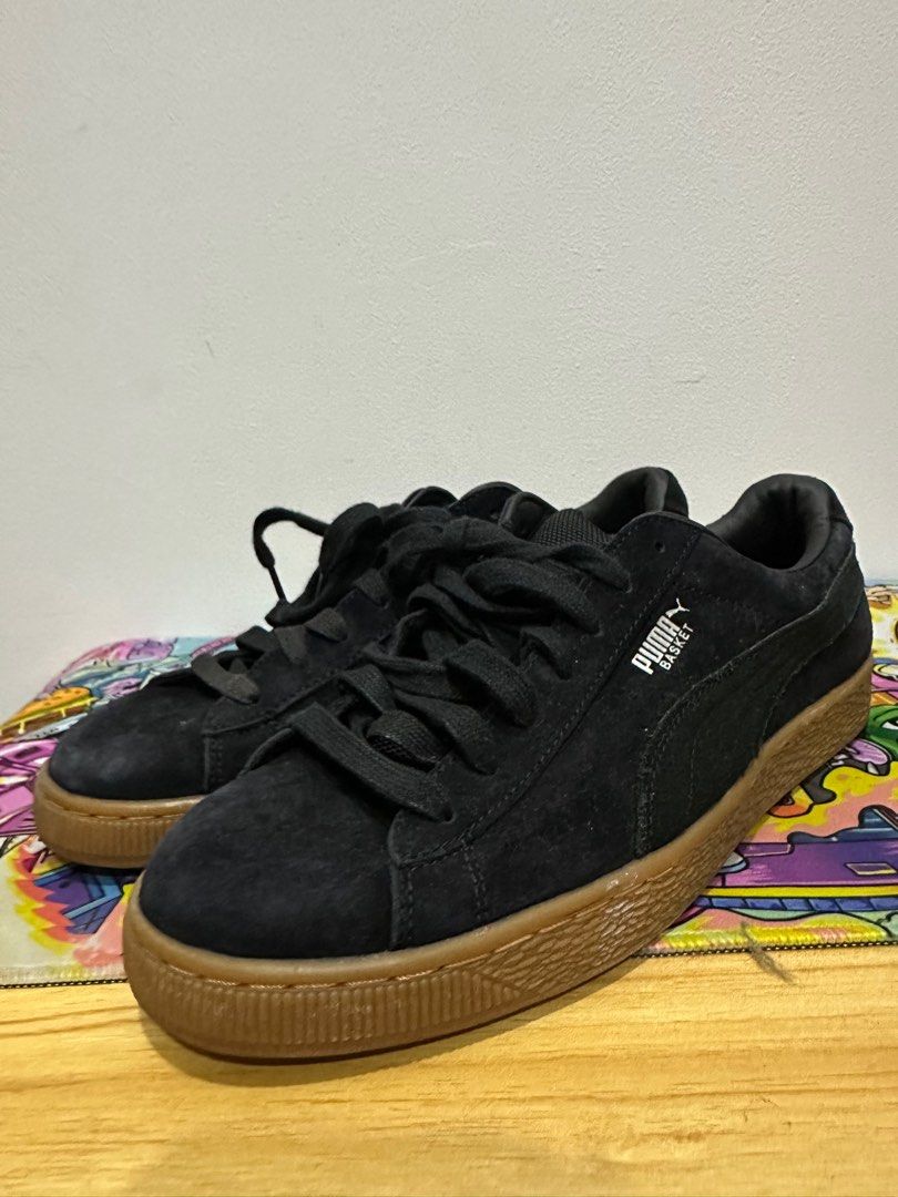 Puma basket black gum hot sale