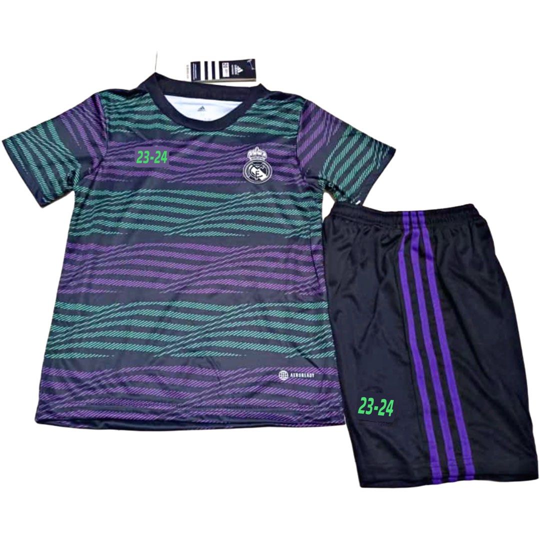 Real Madrid kids Jersey 23-24 Pre-match kid Football Jersey