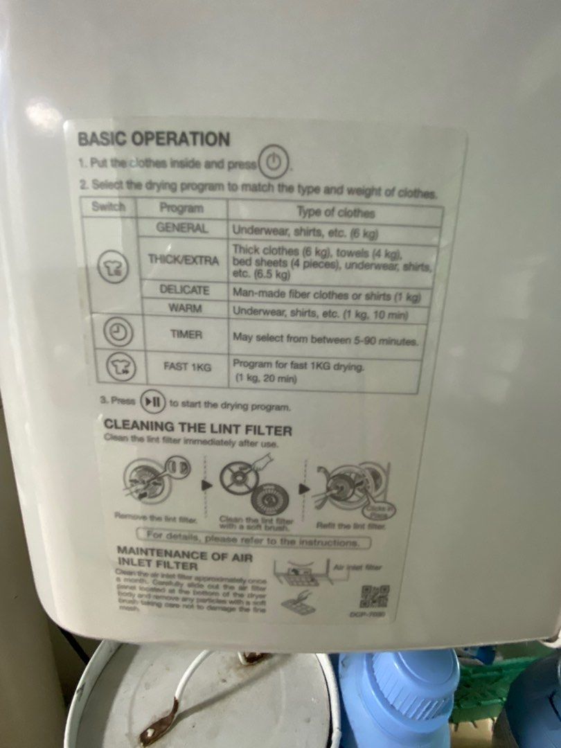 Rinnai Gas Dryer (Model RDT62SGW) Newer Model, TV & Home